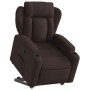 Sillón reclinable elevable tela marrón oscuro en Sillones | Comprar online en Foru.es