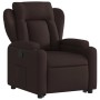 Sillón reclinable elevable tela marrón oscuro en Sillones | Comprar online en Foru.es