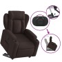 Sillón reclinable elevable tela marrón oscuro en Sillones | Comprar online en Foru.es