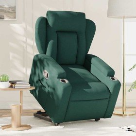Sillón reclinable elevable tela verde oscuro en Sillones | Comprar online en Foru.es