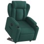 Sillón reclinable elevable tela verde oscuro en Sillones | Comprar online en Foru.es