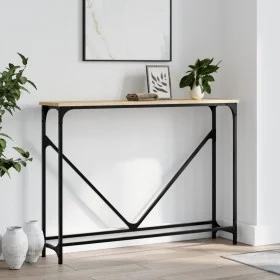 Mesa consola madera de ingeniería roble Sonoma 102x22,5x75 cm de , Mesas auxiliares - Ref: Foro24-834131, Precio: 42,01 €, De...