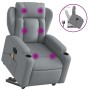 Sillón de masaje reclinable de pie de tela gris claro en Sillones | Comprar online en Foru.es