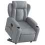 Sillón de masaje reclinable de pie de tela gris claro en Sillones | Comprar online en Foru.es