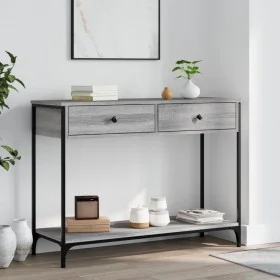 Mesa consola madera de ingeniería gris Sonoma 100x34,5x75 cm de , Mesas auxiliares - Ref: Foro24-834173, Precio: 72,99 €, Des...