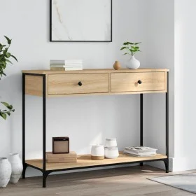 Mesa consola madera de ingeniería roble Sonoma 100x34,5x75 cm de , Mesas auxiliares - Ref: Foro24-834171, Precio: 79,16 €, De...