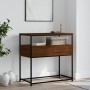 Mesa consola madera de ingeniería marrón roble 75x40x75 cm de , Mesas auxiliares - Ref: Foro24-834159, Precio: 55,74 €, Descu...