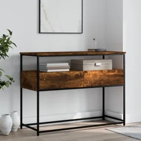 Mesa consola madera de ingeniería roble ahumado 100x40x75 cm de , Mesas auxiliares - Ref: Foro24-834152, Precio: 67,03 €, Des...