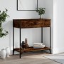 Mesa consola madera de ingeniería roble ahumado 75x34,5x75 cm de , Mesas auxiliares - Ref: Foro24-834167, Precio: 56,52 €, De...
