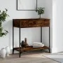 Smoked oak engineered wood console table 75x34.5x75 cm by , Side tables - Ref: Foro24-834167, Price: 55,72 €, Discount: %