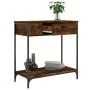 Smoked oak engineered wood console table 75x34.5x75 cm by , Side tables - Ref: Foro24-834167, Price: 55,72 €, Discount: %