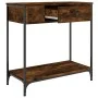 Smoked oak engineered wood console table 75x34.5x75 cm by , Side tables - Ref: Foro24-834167, Price: 55,72 €, Discount: %