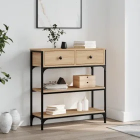Konsolentisch aus Sonoma-Eichenholzwerkstoff, 72,5 x 25 x 75 cm von , Seitentische - Ref: Foro24-834186, Preis: 92,03 €, Raba...