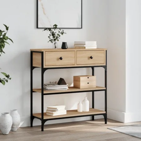 Mesa consola madera de ingeniería roble Sonoma 72,5x25x75 cm de , Mesas auxiliares - Ref: Foro24-834186, Precio: 92,03 €, Des...