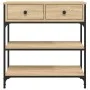 Mesa consola madera de ingeniería roble Sonoma 72,5x25x75 cm de , Mesas auxiliares - Ref: Foro24-834186, Precio: 92,03 €, Des...