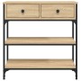 Mesa consola madera de ingeniería roble Sonoma 72,5x25x75 cm de , Mesas auxiliares - Ref: Foro24-834186, Precio: 86,36 €, Des...