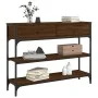 Oak brown engineered wood console table 100x25x75 cm by , Side tables - Ref: Foro24-834184, Price: 84,77 €, Discount: %