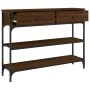 Mesa consola madera de ingeniería marrón roble 100x25x75 cm de , Mesas auxiliares - Ref: Foro24-834184, Precio: 84,77 €, Desc...