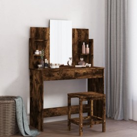 Tocador con espejo color roble ahumado 96x39x142 cm de , Tocadores para dormitorios - Ref: Foro24-837579, Precio: 79,87 €, De...