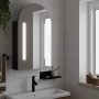 Mueble de baño con espejo arqueado y luz LED negro 42x13x70 cm de , Tocadores de baño - Ref: Foro24-357975, Precio: 107,40 €,...