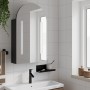 Mueble de baño con espejo arqueado y luz LED negro 42x13x70 cm de , Tocadores de baño - Ref: Foro24-357975, Precio: 107,40 €,...