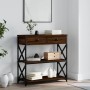 Mesa consola madera de ingeniería marrón roble 75x28x75 cm de , Mesas auxiliares - Ref: Foro24-834199, Precio: 80,01 €, Descu...