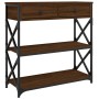 Mesa consola madera de ingeniería marrón roble 75x28x75 cm de , Mesas auxiliares - Ref: Foro24-834199, Precio: 80,01 €, Descu...