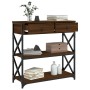 Mesa consola madera de ingeniería marrón roble 75x28x75 cm de , Mesas auxiliares - Ref: Foro24-834199, Precio: 80,01 €, Descu...