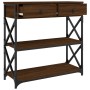 Mesa consola madera de ingeniería marrón roble 75x28x75 cm de , Mesas auxiliares - Ref: Foro24-834199, Precio: 80,01 €, Descu...
