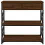 Mesa consola madera de ingeniería marrón roble 75x28x75 cm de , Mesas auxiliares - Ref: Foro24-834199, Precio: 80,01 €, Descu...