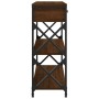 Mesa consola madera de ingeniería marrón roble 75x28x75 cm de , Mesas auxiliares - Ref: Foro24-834199, Precio: 80,01 €, Descu...