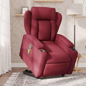 Sillón reclinable de masaje elevable tela rojo tinto en Sillones | Comprar online en Foru.es
