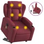 Sillón reclinable de masaje elevable tela rojo tinto en Sillones | Comprar online en Foru.es
