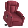 Sillón reclinable de masaje elevable tela rojo tinto en Sillones | Comprar online en Foru.es