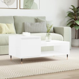Mesa de centro madera contrachapada blanco brillo 100x50x45 cm de , Mesas de centro - Ref: Foro24-830822, Precio: 51,55 €, De...
