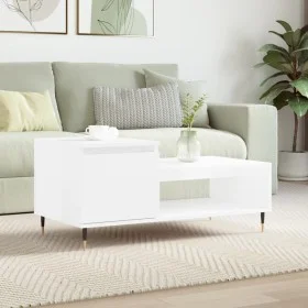 Mesa de centro madera contrachapada blanco brillo 100x50x45 cm de , Mesas de centro - Ref: Foro24-830822, Precio: 51,11 €, De...