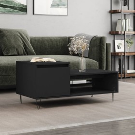 Mesa de centro madera contrachapada negro 100x50x45 cm de , Mesas de centro - Ref: Foro24-830829, Precio: 47,93 €, Descuento: %
