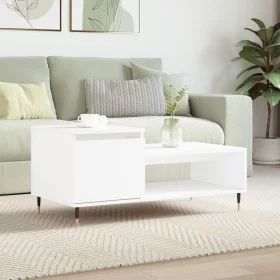 Mesa de centro madera contrachapada blanco 100x50x45 cm de , Mesas de centro - Ref: Foro24-830820, Precio: 48,55 €, Descuento: %