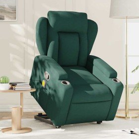 Silla de masaje reclinable de pie de tela verde oscura en Sillones | Comprar online en Foru.es
