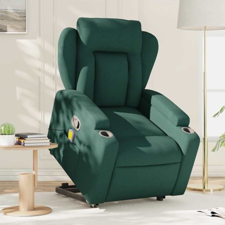 Silla de masaje reclinable de pie de tela verde oscura en Sillones | Comprar online en Foru.es