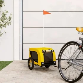 Remolque bicicleta mascotas hierro tela Oxford amarillo negro de , Cochecitos para mascotas - Ref: Foro24-93994, Precio: 95,2...