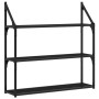 Estantería pared 3 niveles madera ingeniería negro 80x21x78,5cm de , Estantes y estanterías - Ref: Foro24-835454, Precio: 46,...