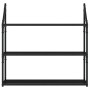Estantería pared 3 niveles madera ingeniería negro 80x21x78,5cm de , Estantes y estanterías - Ref: Foro24-835454, Precio: 46,...