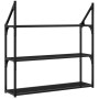 Estantería pared 3 niveles madera ingeniería negro 80x21x78,5cm de , Estantes y estanterías - Ref: Foro24-835454, Precio: 46,...