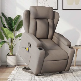 Sillón reclinable de masaje elevable tela gris taupé en Sillones | Comprar online en Foru.es