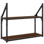 Estantería de pared madera ingeniería marrón roble 60x21x51 cm de , Estantes y estanterías - Ref: Foro24-835463, Precio: 25,2...