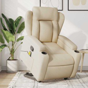 Silla de masaje reclinable de pie de tela color crema en Sillones | Comprar online en Foru.es