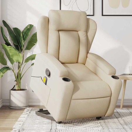 Silla de masaje reclinable de pie de tela color crema en Sillones | Comprar online en Foru.es