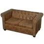 Chesterfield 2-Sitzer-Sofa aus braunem Kunstleder von vidaXL, Sofas - Ref: Foro24-243619, Preis: 416,53 €, Rabatt: %