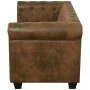 Sofá Chesterfield de 2 plazas cuero sintético marrón de vidaXL, Sofás - Ref: Foro24-243619, Precio: 416,53 €, Descuento: %